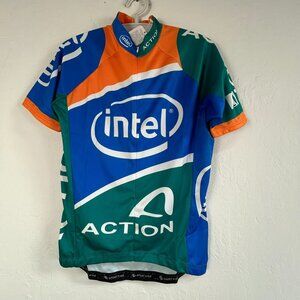 Sport King Women's Short Sleeve Mock Neck Activewear Shirt Blue/Green Medium NWT